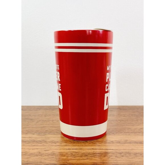 Indigo “My Favourite Player” Hockey Stoneware Travel Mug w/ Rubber Grip Sleeve - Picture 2 of 9